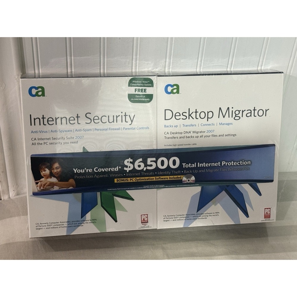CA Desktop DNA Migrator  & Internet Security Suite  2007 Version Vintage